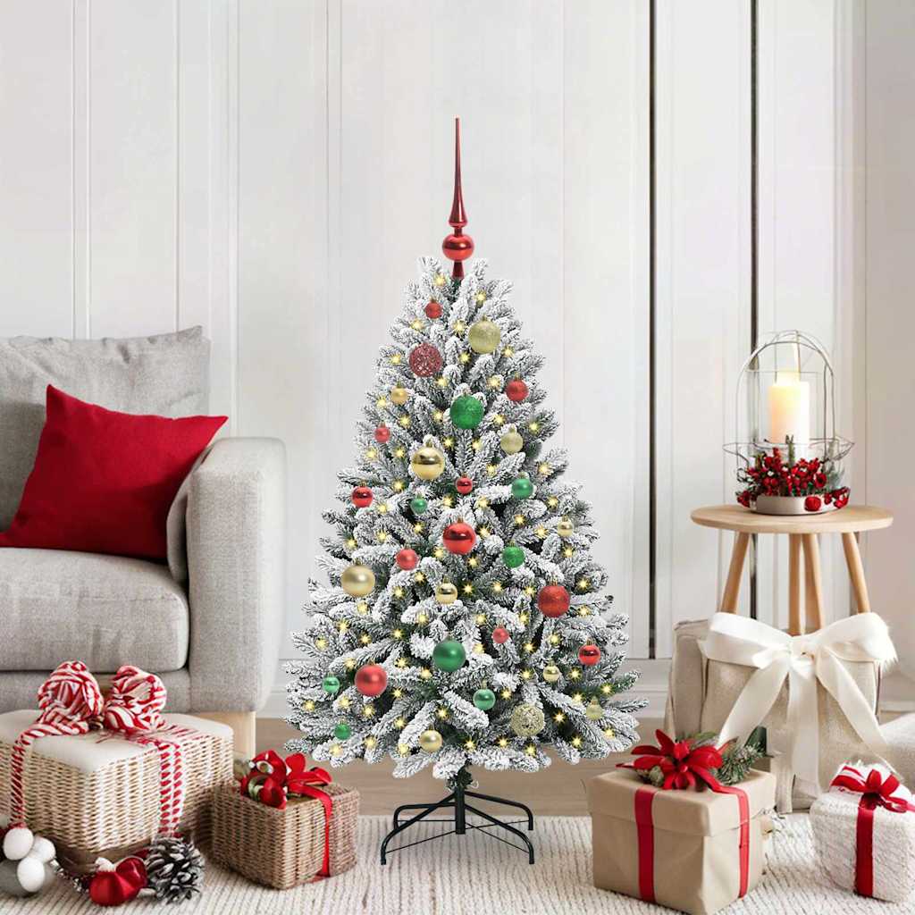 Albero di Natale artificiale con 150 LED Verde e Bianco 120 cm