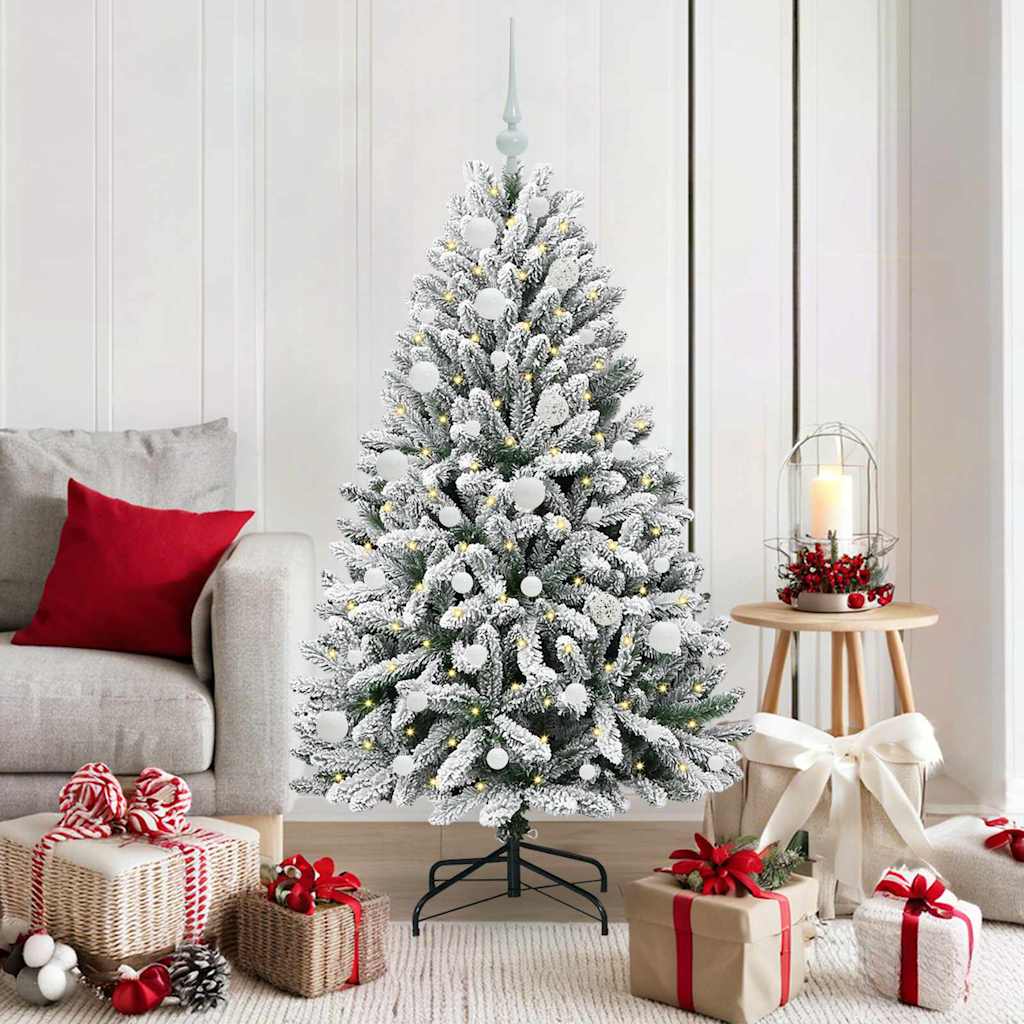 Albero di Natale artificiale con 150 LED Verde e Bianco 150 cm