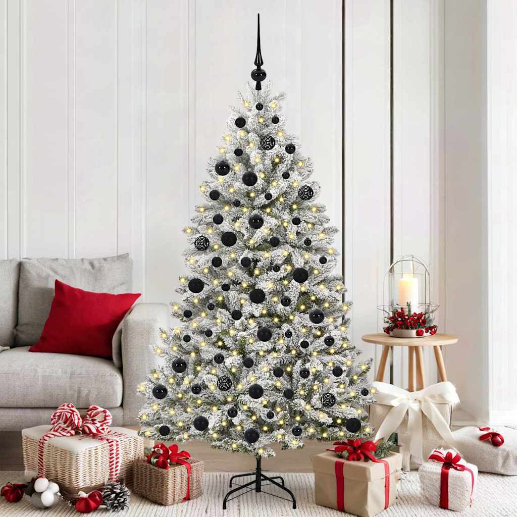 Albero di Natale artificiale con 300 LED Verde e Bianco 180 cm