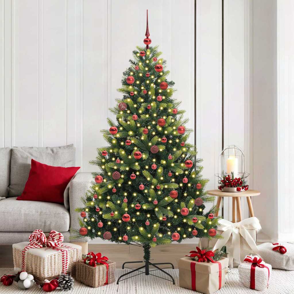 Albero di Natale Artificiale a Cerniera con 300 LED 180 cm