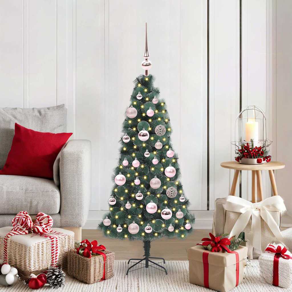 Albero di Natale artificiale pre-illuminato con set di palle