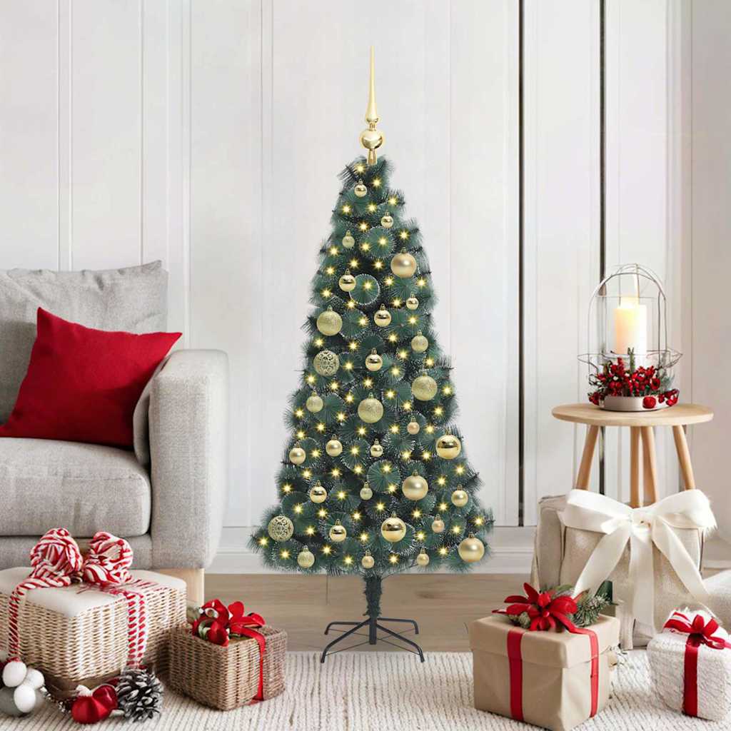 Albero di Natale artificiale preilluminato con set di palline