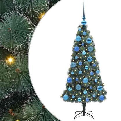 Albero di Natale Artificiale Pre-illuminato con Set di Palline