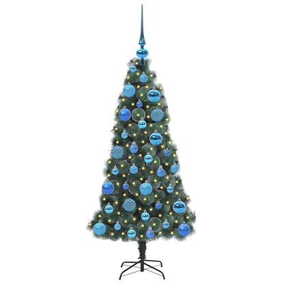 Albero di Natale Artificiale Pre-illuminato con Set di Palline