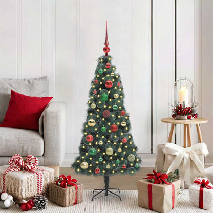 Albero di Natale artificiale preilluminato con set di palline