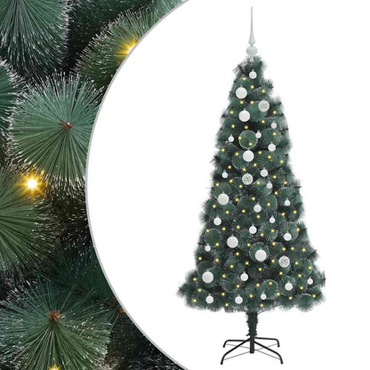 Albero di Natale Artificiale Pre-illuminato con Set di Palline
