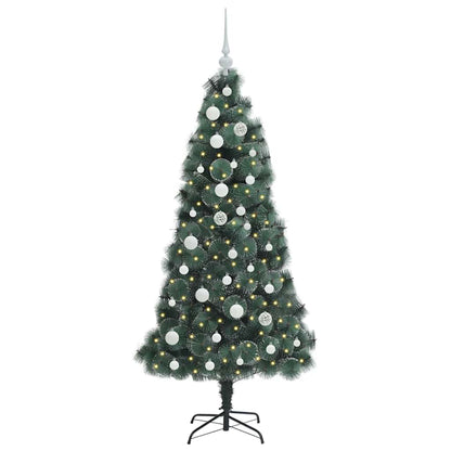 Albero di Natale Artificiale Pre-illuminato con Set di Palline