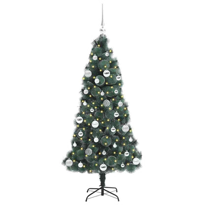 Albero di Natale Artificiale Pre-illuminato con Set di Palline