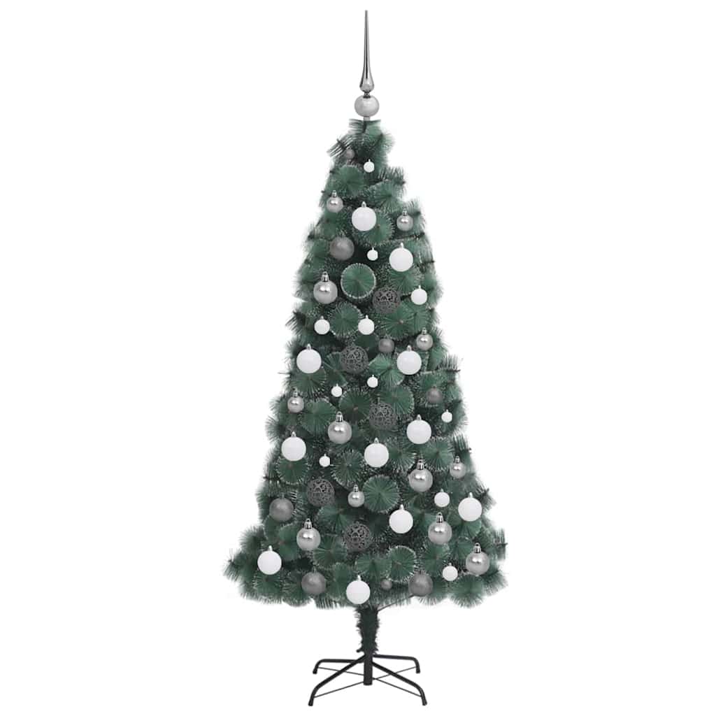Albero di Natale artificiale preilluminato con set di palline