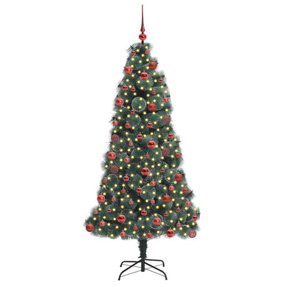 Albero di Natale artificiale preilluminato con set di palline