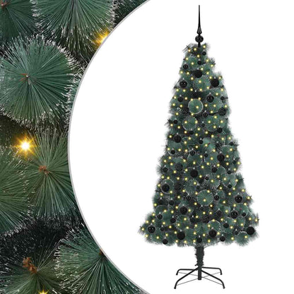 Albero di Natale Artificiale Pre-illuminato con Set di Palline