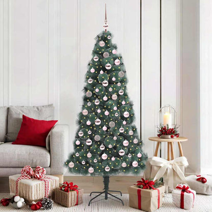 Albero di Natale Artificiale Pre-illuminato con Set di Palline