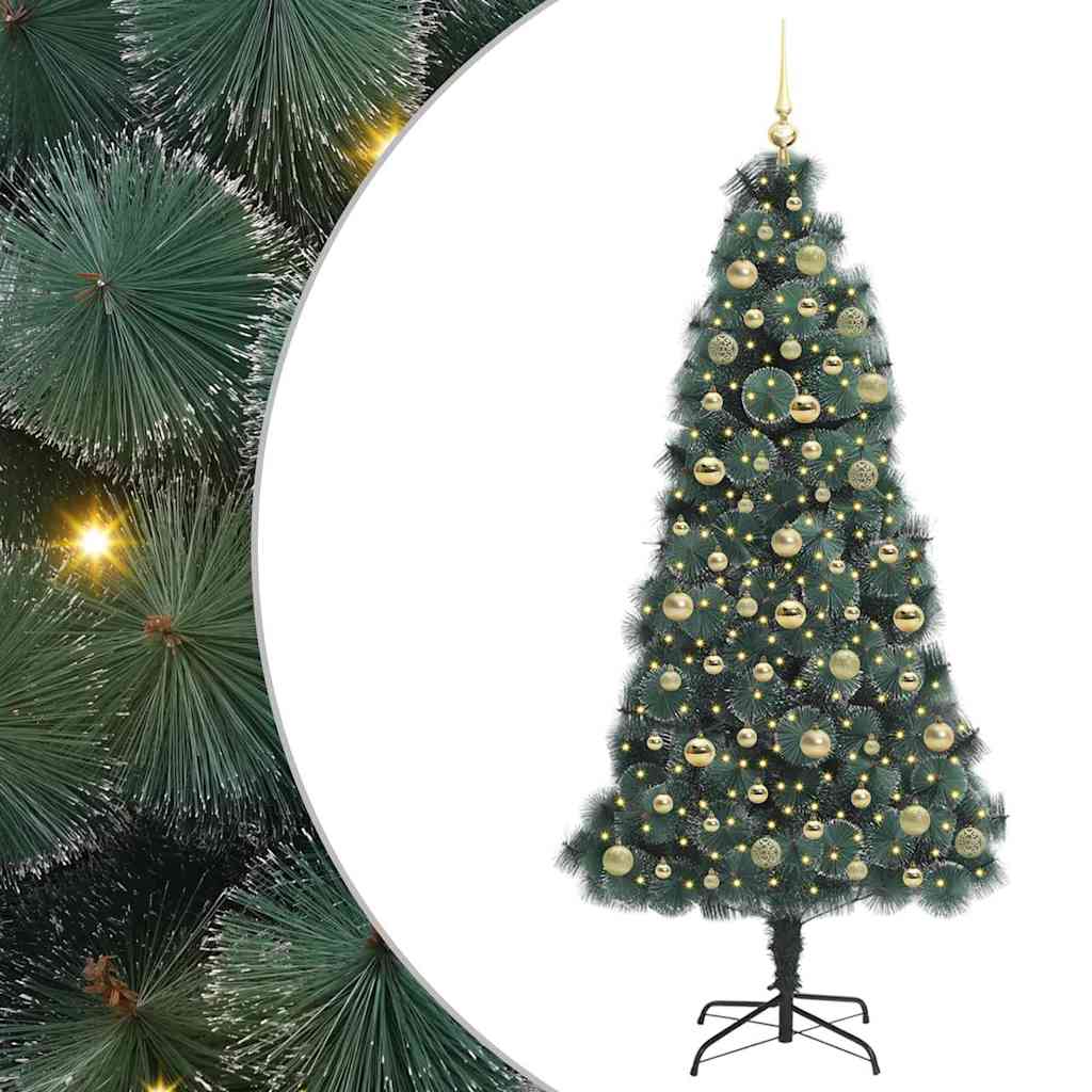 Albero di Natale Artificiale Pre-illuminato con Set di Palline