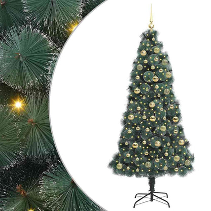 Albero di Natale Artificiale Pre-illuminato con Set di Palline