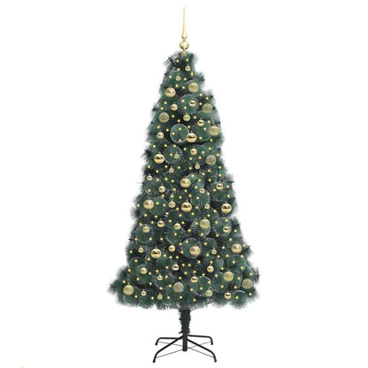 Albero di Natale Artificiale Pre-illuminato con Set di Palline
