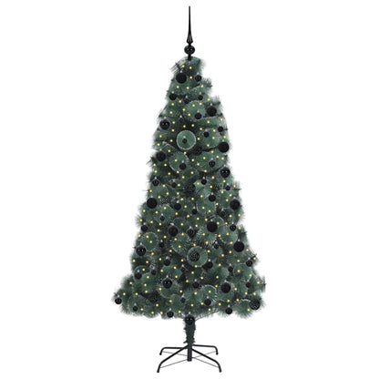 Albero di Natale artificiale preilluminato con set di palline