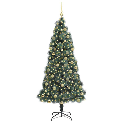 Albero di Natale Artificiale Pre-illuminato con Set di Palline