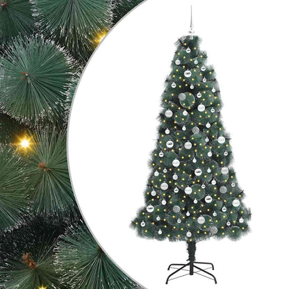 Albero di Natale Artificiale Pre-illuminato con Set di Palline