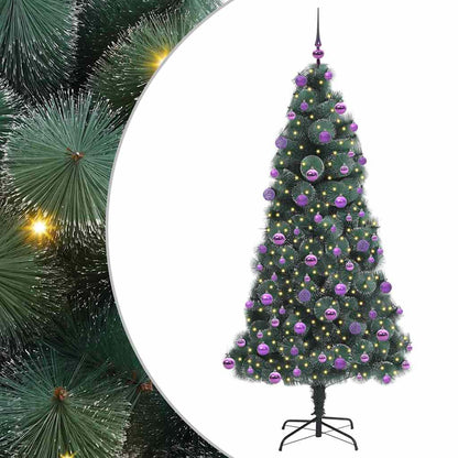 Albero di Natale Artificiale Pre-illuminato con Set di Palline
