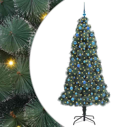 Albero di Natale Artificiale Pre-illuminato con Set di Palline
