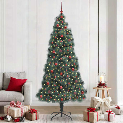 Albero di Natale Artificiale Pre-illuminato con Set di Palline