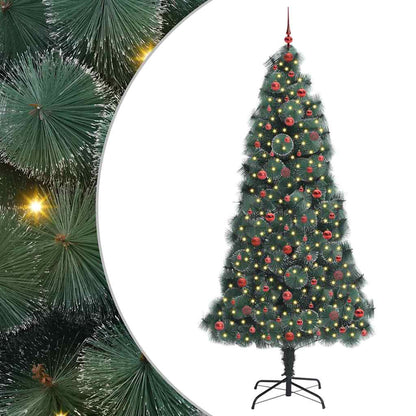 Albero di Natale Artificiale Pre-illuminato con Set di Palline