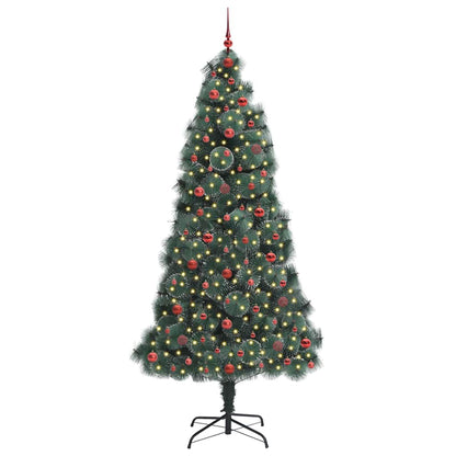 Albero di Natale Artificiale Pre-illuminato con Set di Palline