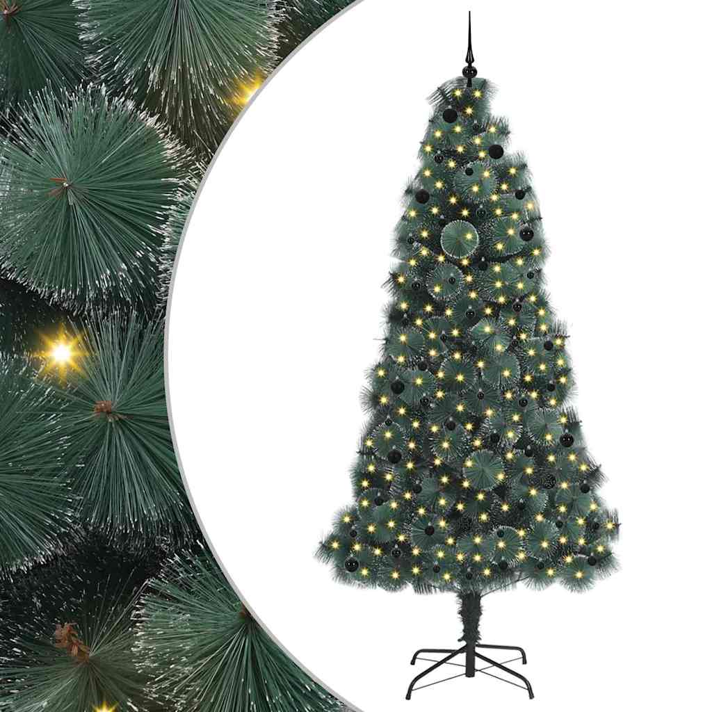 Albero di Natale Artificiale Pre-illuminato con Set di Palline