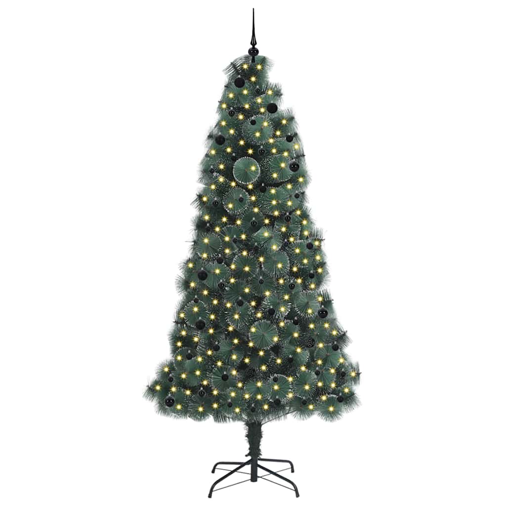 Albero di Natale Artificiale Pre-illuminato con Set di Palline