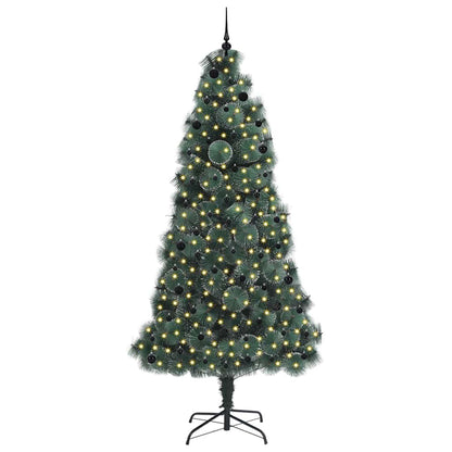 Albero di Natale Artificiale Pre-illuminato con Set di Palline