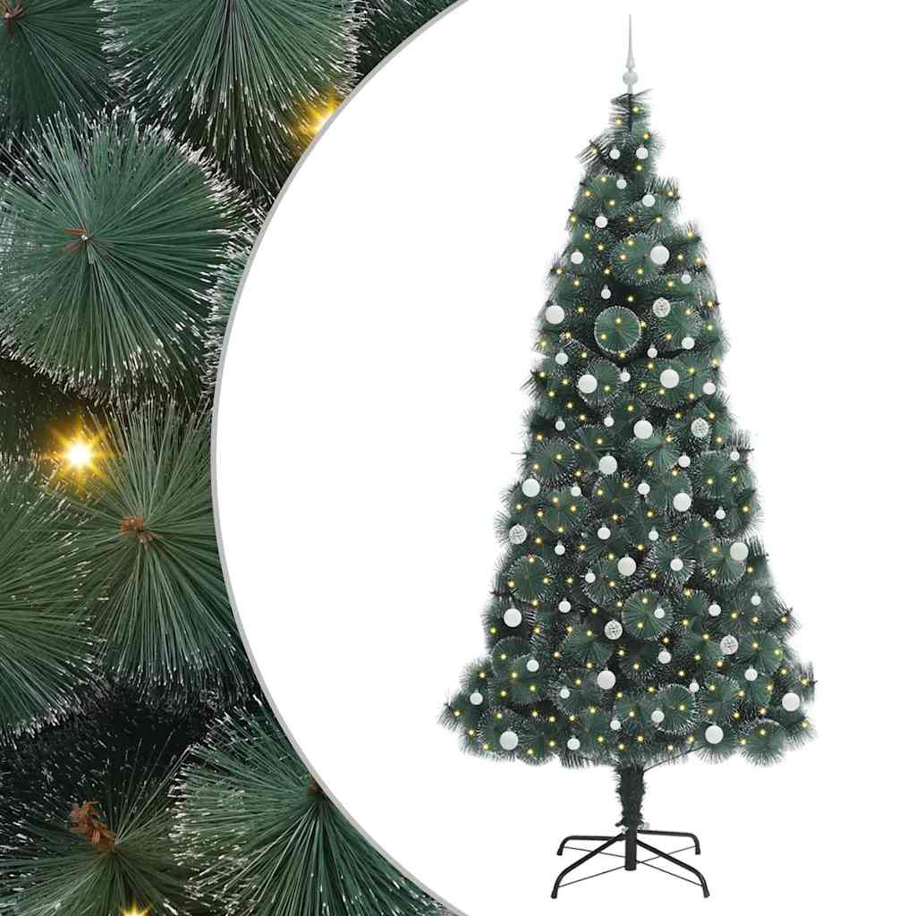 Albero di Natale Artificiale Pre-illuminato con Set di Palline