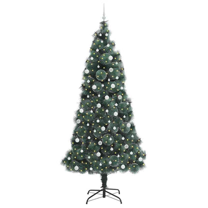 Albero di Natale Artificiale Pre-illuminato con Set di Palline