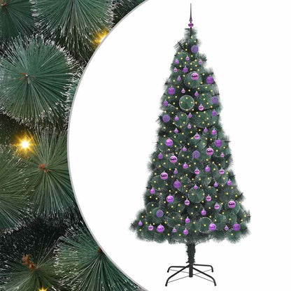 Albero di Natale Artificiale Pre-illuminato con Set di Palline