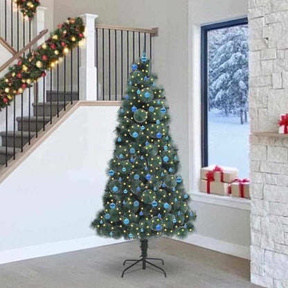 Albero di Natale Artificiale Pre-illuminato con Set di Palline
