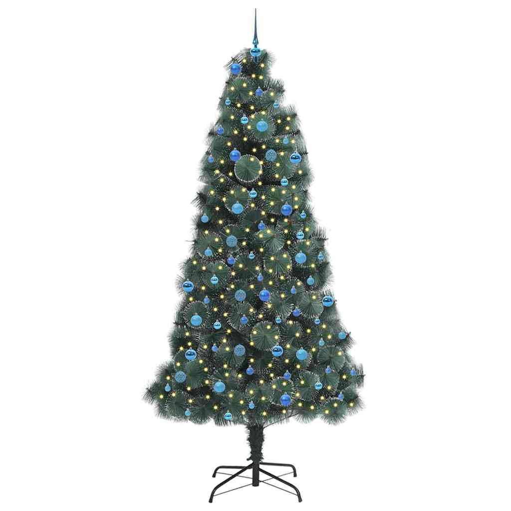 Albero di Natale Artificiale Pre-illuminato con Set di Palline