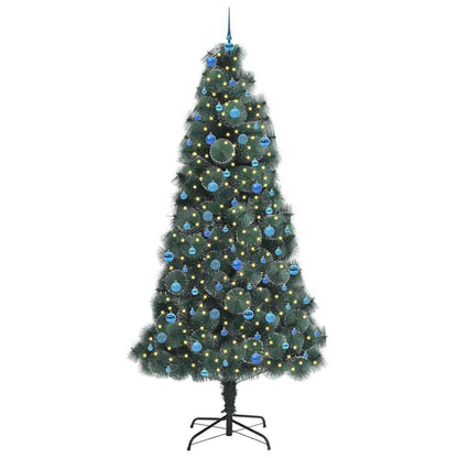 Albero di Natale Artificiale Pre-illuminato con Set di Palline