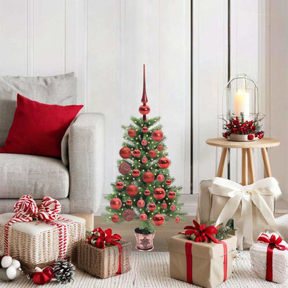 Albero di Natale con 150 LED con supporto Verde 90 cm PE