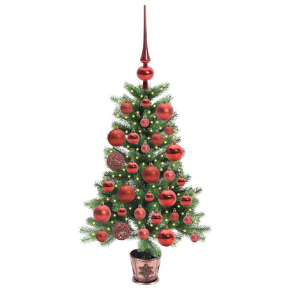 Albero di Natale con 150 LED con supporto Verde 90 cm PE