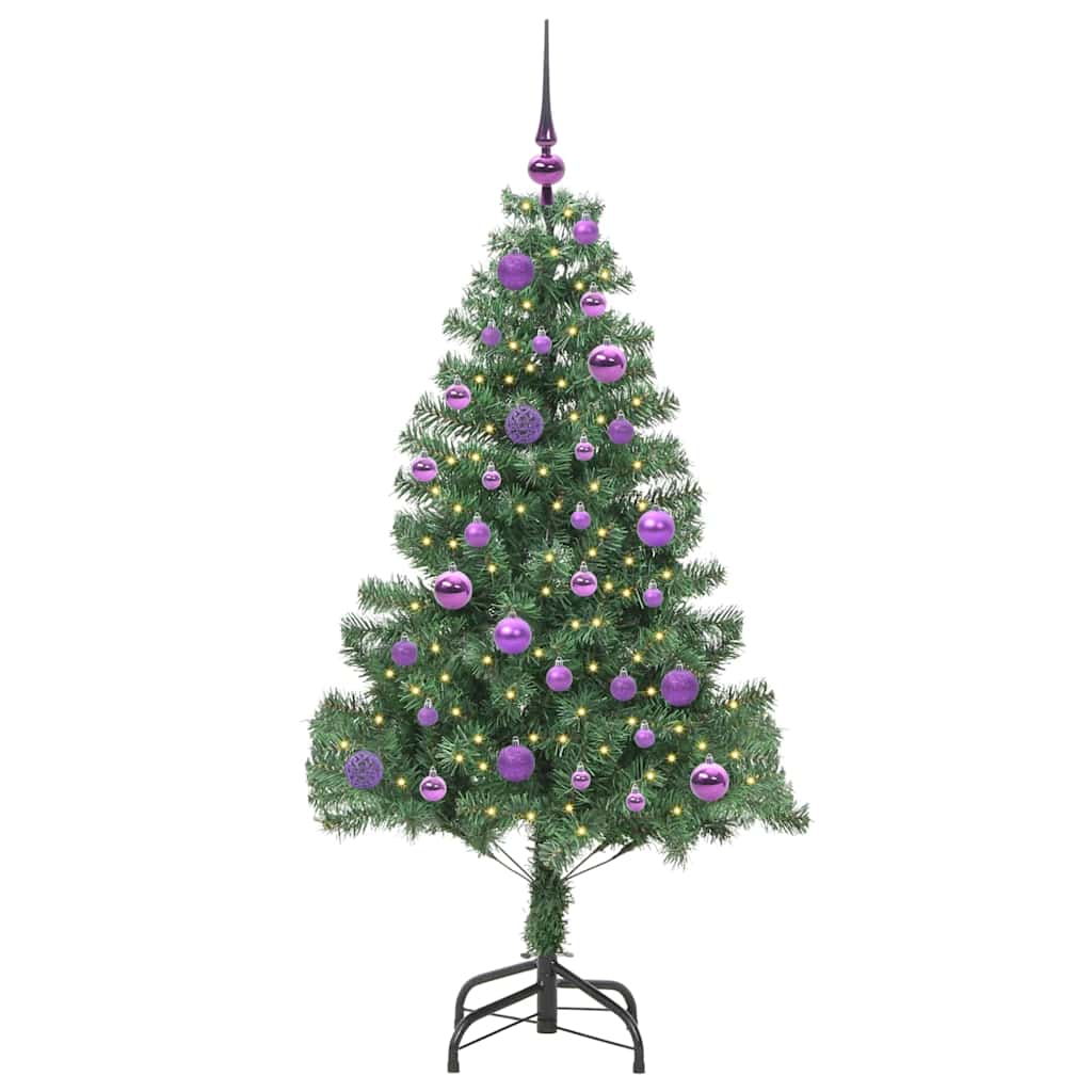 Albero di Natale con 150 LED con supporto Verde 150 cm PVC
