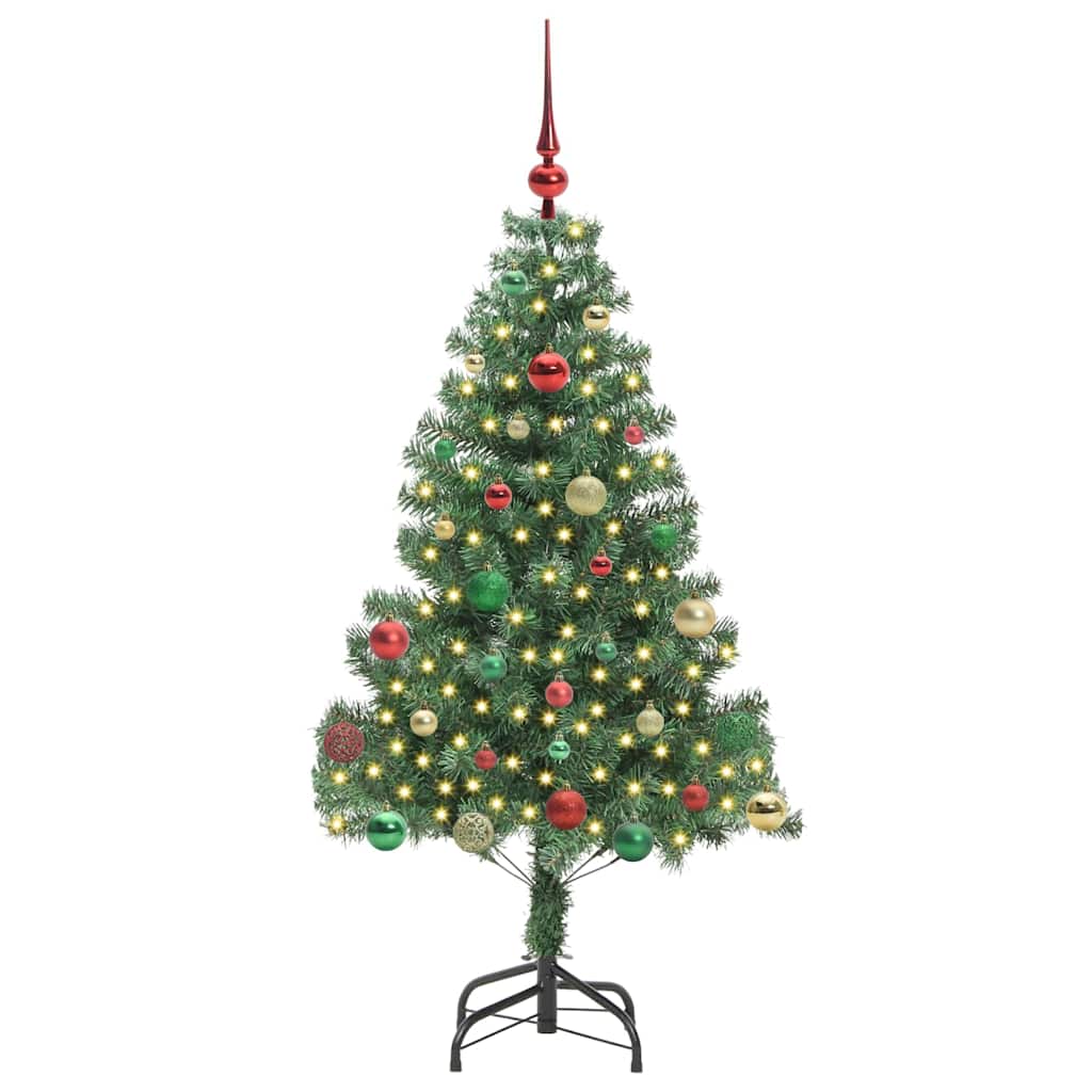 Albero di Natale con 150 LED con supporto Verde 150 cm PVC