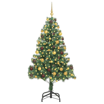 Albero di Natale con 300 LED con supporto Verde 180 cm PVC