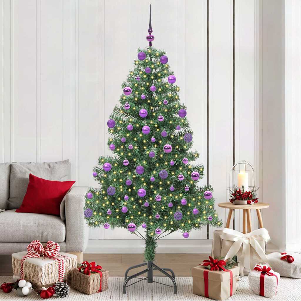 Albero di Natale con 300 LED con supporto Verde 210 cm PVC