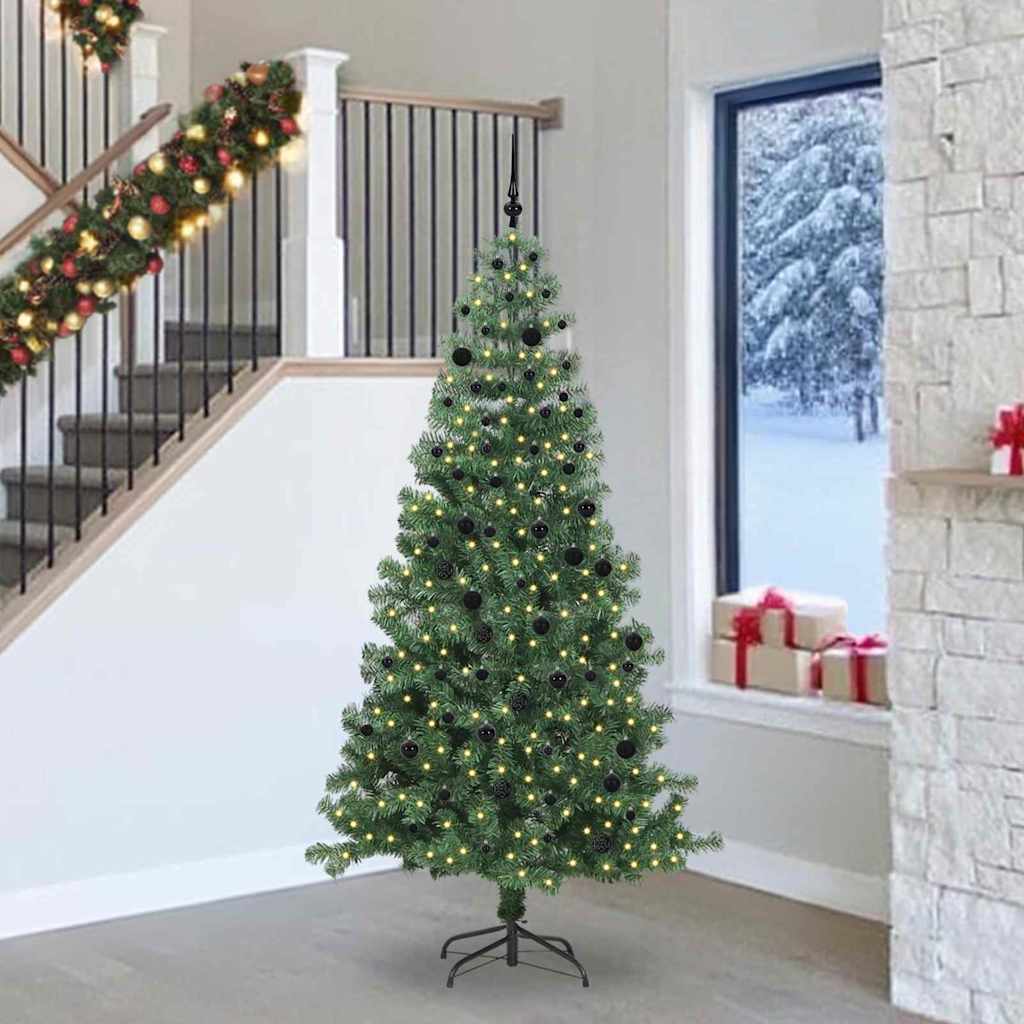 Albero di Natale con 300 LED con supporto Verde 240 cm PVC