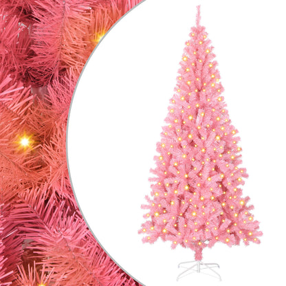 Albero di Natale con 300 LED con supporto Rosa 180 cm PVC