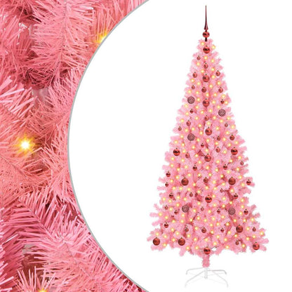 Albero di Natale con 300 LED con supporto Rosa 210 cm PVC
