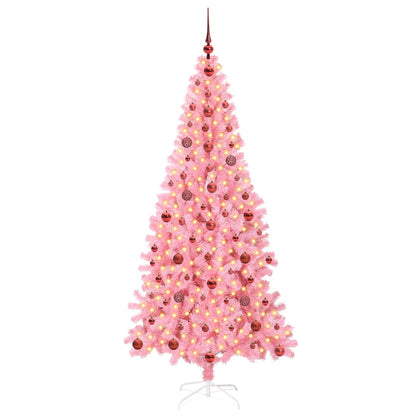 Albero di Natale con 300 LED con supporto Rosa 210 cm PVC