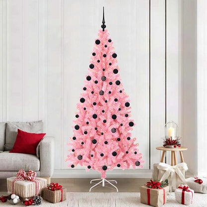 Albero di Natale con 300 LED con supporto Rosa 210 cm PVC