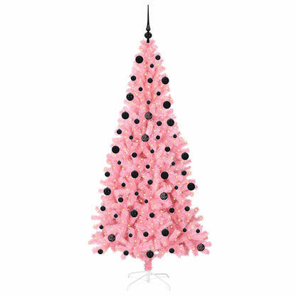 Albero di Natale con 300 LED con supporto Rosa 210 cm PVC