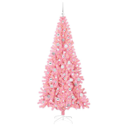 Albero di Natale con 300 LED con supporto Rosa 210 cm PVC