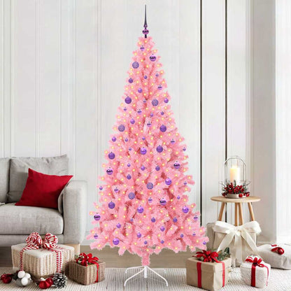 Albero di Natale con 300 LED con supporto Rosa 210 cm PVC